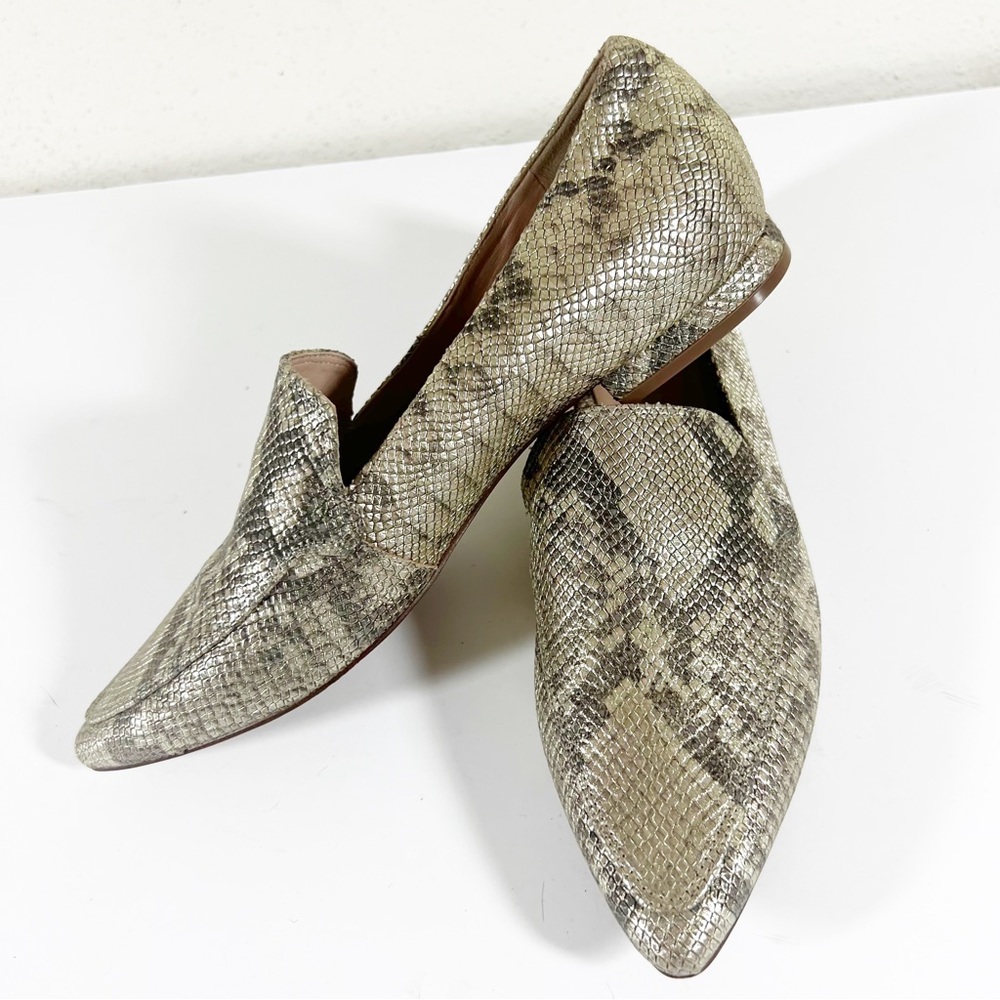 27 Edit Hannah Snakeskin Loafers Size 8